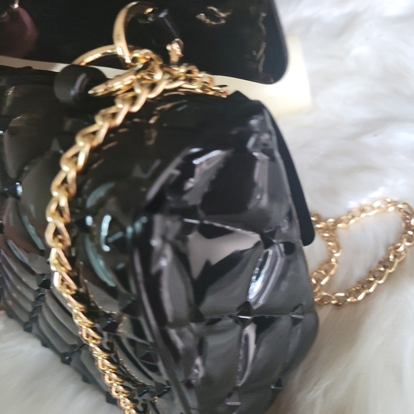 Black rockstud fashion small crossbody bag - Picture 6 of 9